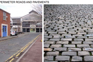 stone street and cobbles.png - Roman Gardens, Castlefield